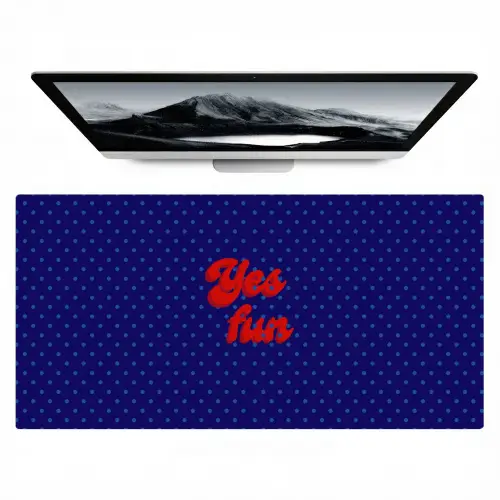 Yes fun - Rood - Blauw - Stippen Muismat XXL klein -zzz3d