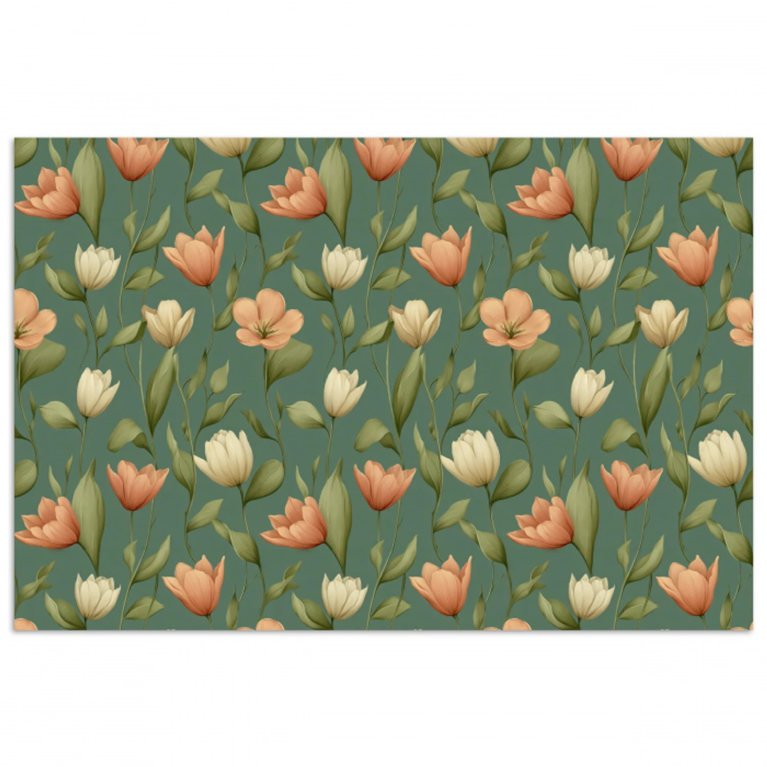 Tulpen - Botanisch - Groen poster papier klein 62 -3d