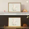 Eenhoorn - Bloemen - Beige Light Box met batterij (Wandlamp kind) middel -sfeer3_kind