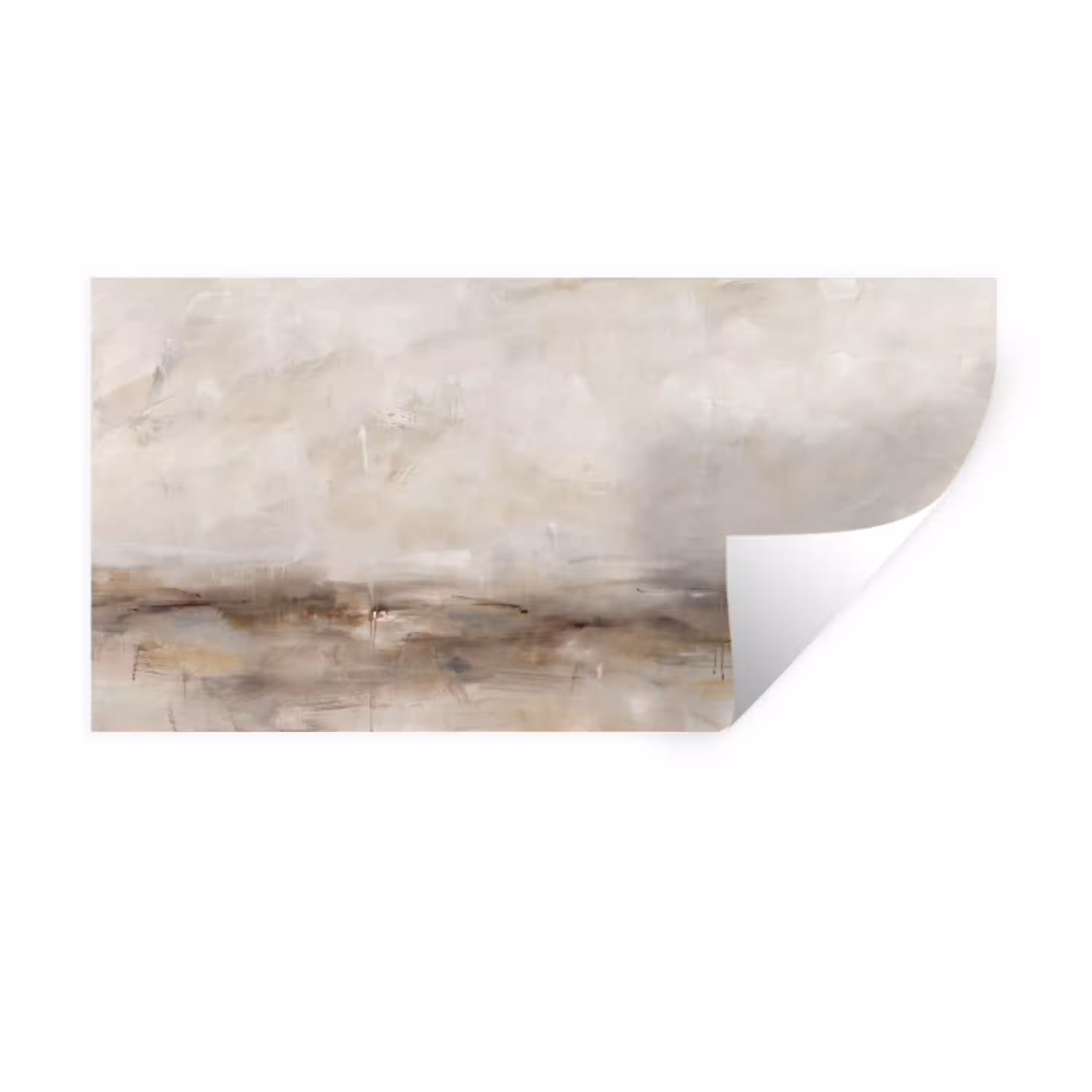 Abstrakt - Landschap - Modern - Beige - Kunst Muursticker klein -3d