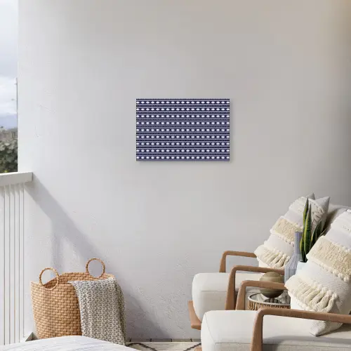Schelp - Nautisch - Blauw - Wit Tuinposter op houten frame 2 cm dik klein 845 -sfeer1