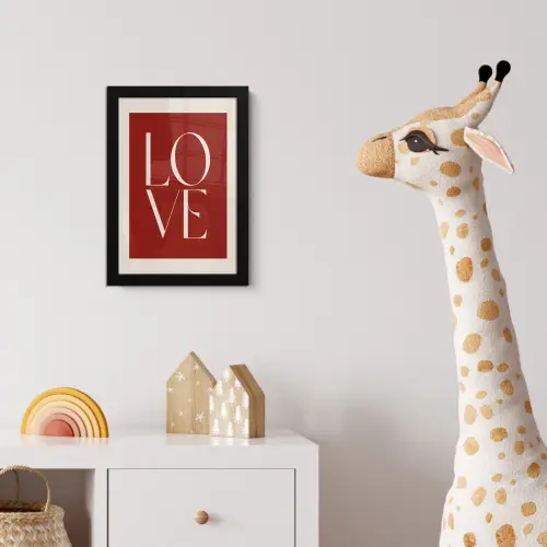 Love - Rood - Minimalistisch fotolijst zwart zonder passe partout klein -usfeer4_kinderkamer
