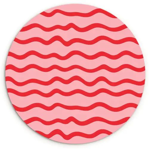 Speels - Patroon - Rood Wandcirkel kunststof plaat 5mm dik klein 188 -3d