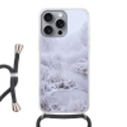 Rivier - Sneeuw - Bos - Winter - Schilderachtig Hoesje iPhone 16 Pro Max met koord klein -3d