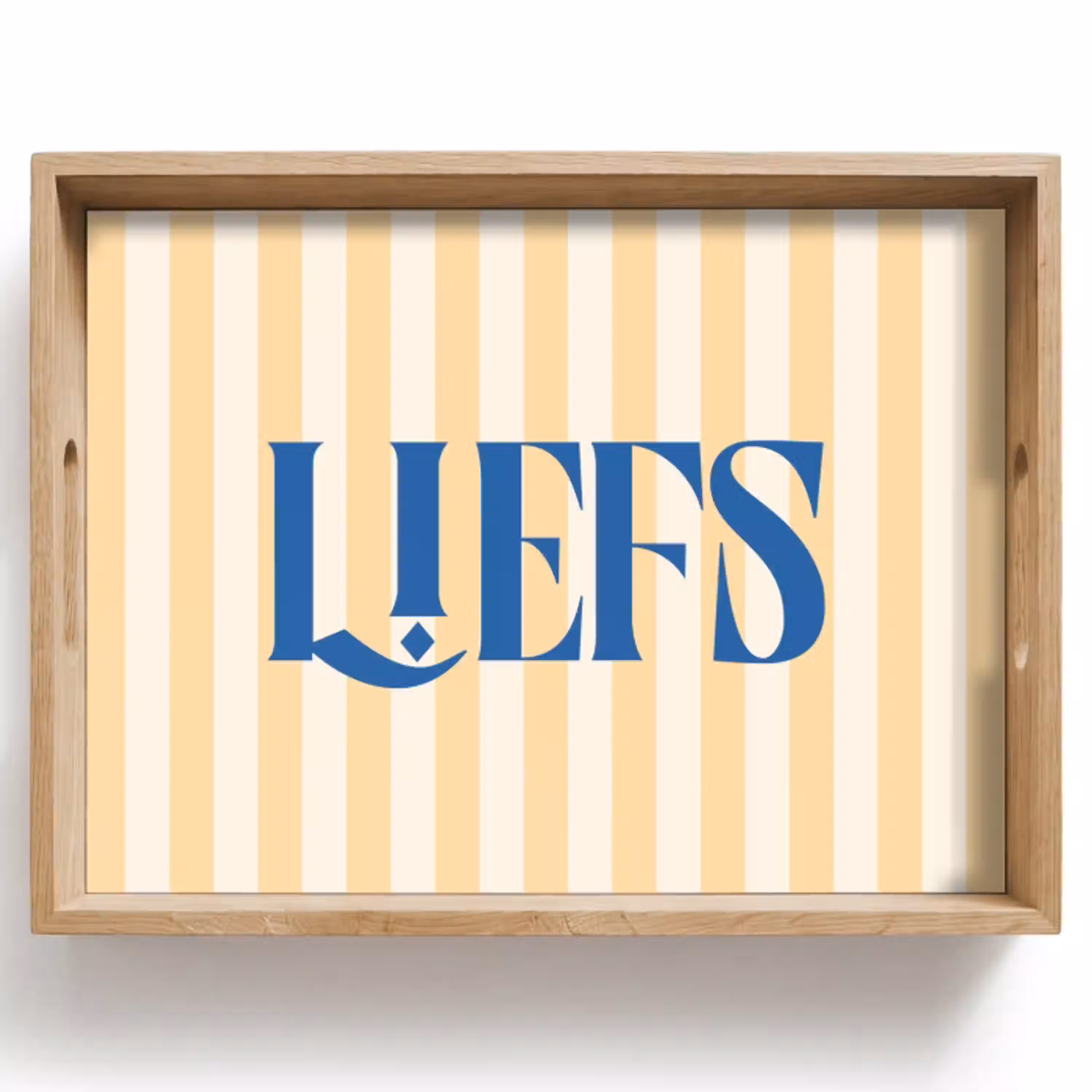 Blauw - Geel - Strepen - Liefs Dienblad Rechthoek middel -z3d_shopping