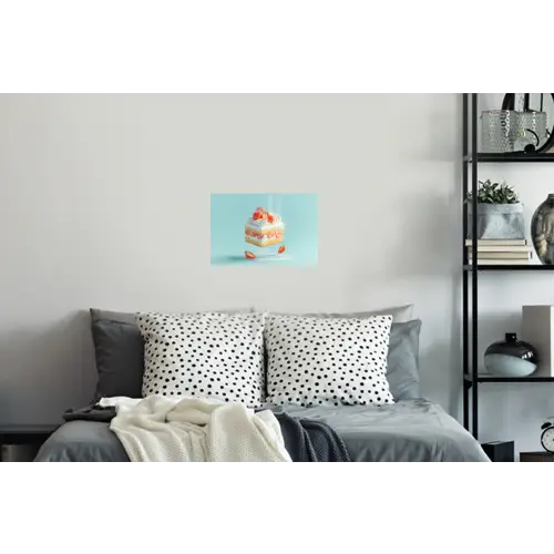 Slagroom - Taart - Blauw - Eten Muursticker klein -slaapkamer