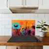 Zonnebloemen - Abstract - Oranje keuken achterwand spatscherm klein -sfeer2