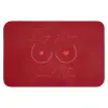 big heart small titties - Hart - Rood Badmat klein -3d