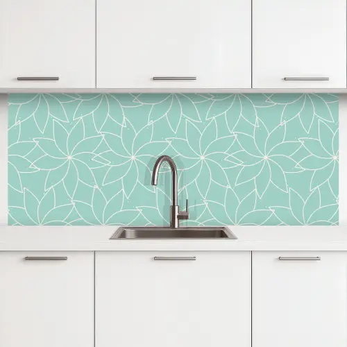 Blauw - Mandala - Design keuken achterwand 2 middel 871 -3d