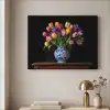 Tulpen - Kleuren - Hout - Vaas Textielframe - compleet frame klein -sfeer2