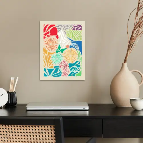 Kleurrijk - Abstract - Bloemen - Patronen poster papier klein -sfeer1