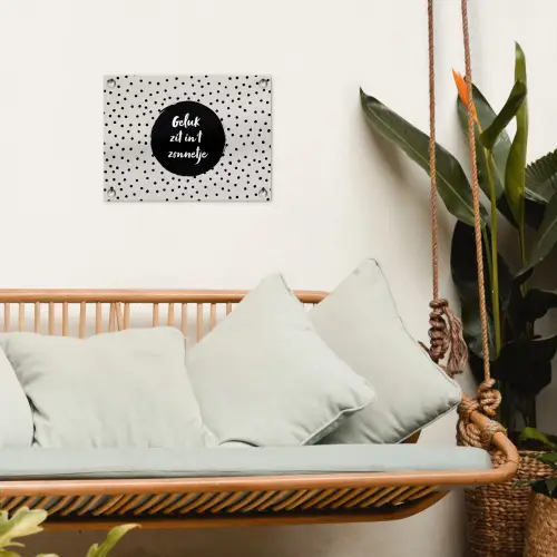 Geluk zit in 't zonnetje - Quotes - Tekst - Zomer tuinposter los doek klein -sfeer7