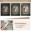 Bloemen - Wit - Goud - Kunst - Abstract Light Box met kabel (Tafellamp) klein -USP_dimbaarNL