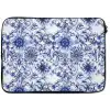 Bloemen - Blauw - Patroon - Wit laptophoes neopreen klein 279 -zkaufland3dotto