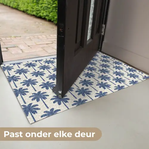 Symmetrisch - Palm - Blauw Deurmat klein 898 -USP_NL