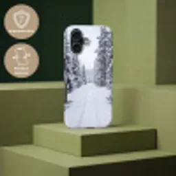 Bos - Winter - Sneeuw - Pad - Natuur Toughcase MagSafe Apple iPhone 17 klein -USP_PrintM_NL