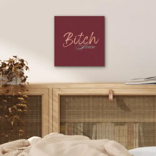 Bitch please - Rood - Blauw aluminium wit klein -sfeer3