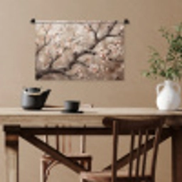 Bloesem - Takken - Schilderij - Beige - Serene Wandkleed katoen klein -sfeer6