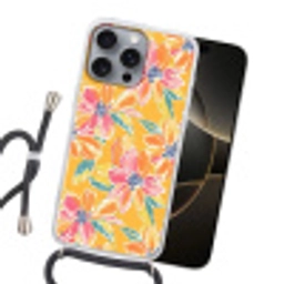 Textuur - Bloemen - Kleurrijk Hoesje iPhone 16 Pro Max met koord klein 804 -sfeer1