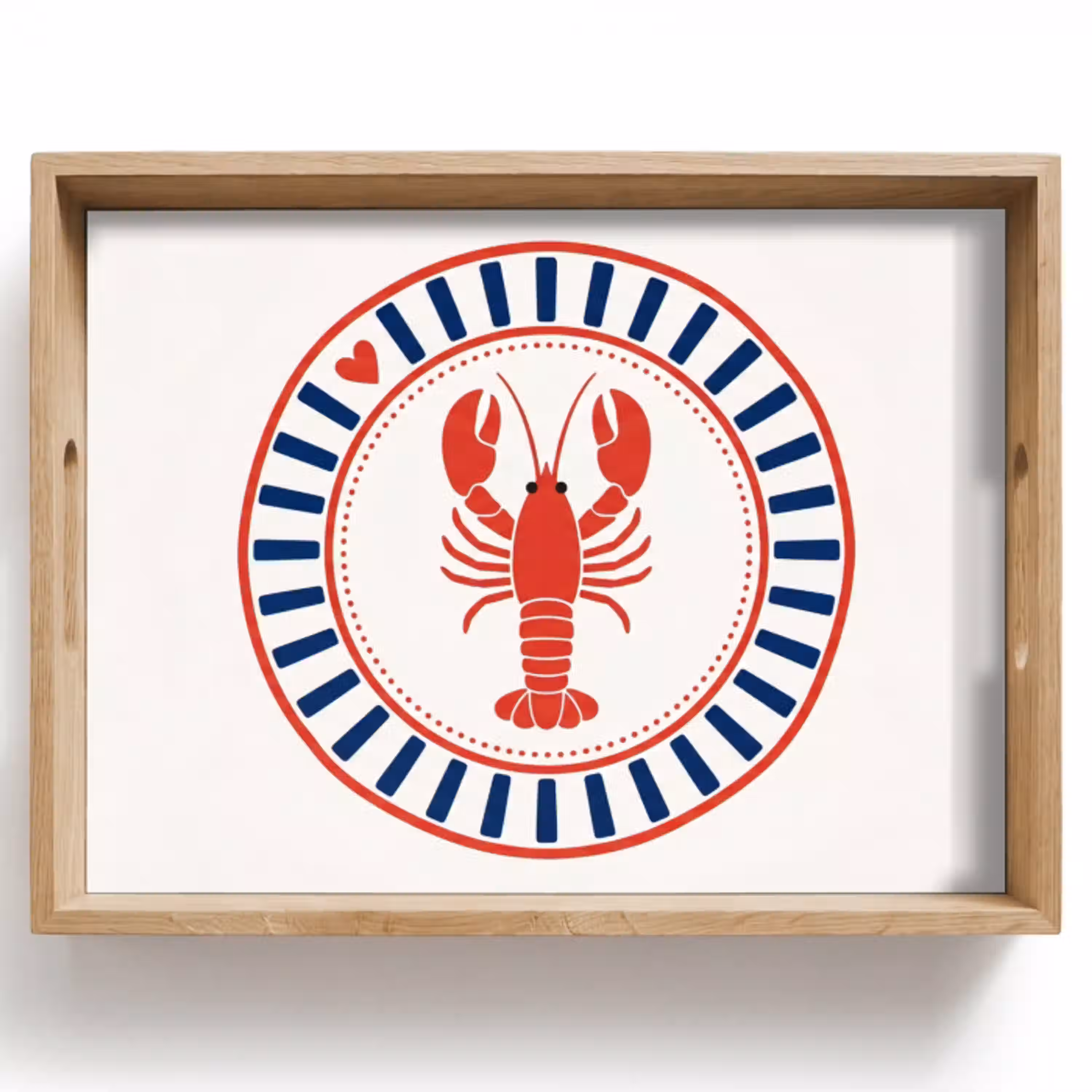 Zeeleven - Kreeft - Embleem - Grafisch - Rood Dienblad Rechthoek middel -z3d_shopping