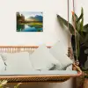 Meer - Bos - Bergen - Natuur - Zon - Landschap tuinposter los doek klein -sfeer7