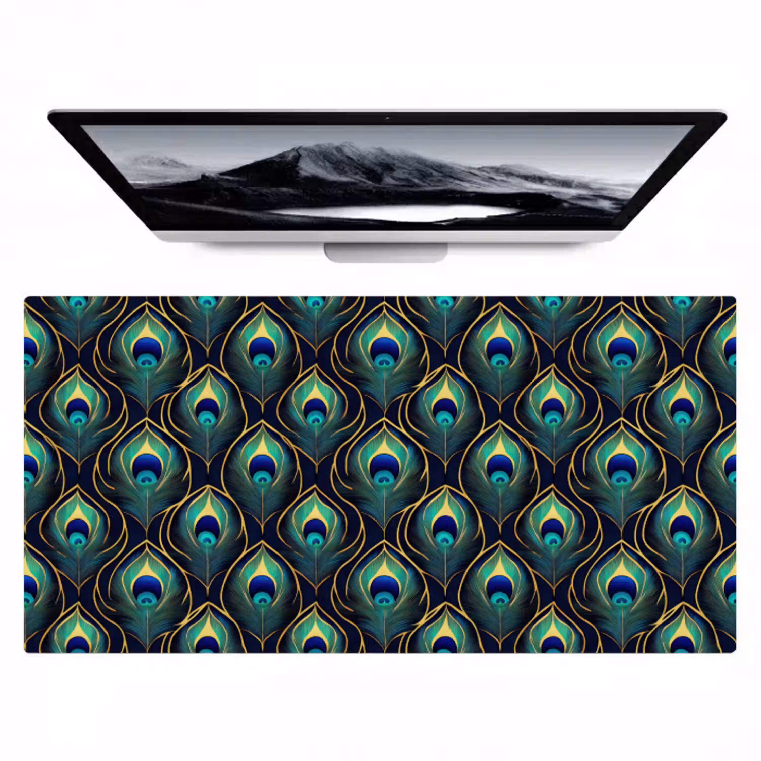 Pauw - Veren - Groen Muismat XXL klein 681 -zzz3d