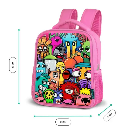 Monster met 1 Oog Kinderrugzak - Roze middel -productfoto_formaten
