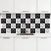 Patronen - Schaakbord - Zwart Wit keuken achterwand 2 middel 871 -3d