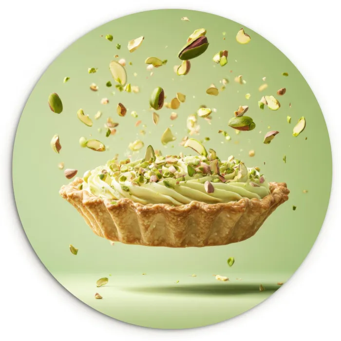 Pistache - Taart - Noten - Eten Wandcirkel plexiglas klein -3d