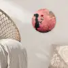 Graffiti - Meisje - Roze - Street art - Roos - Banksy Wandcirkel kunststof plaat 5mm dik klein -sfeer5