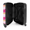 Golvende strepen in roze en oranje NBS - Handbagage koffer - Unisex middel -binnenkant