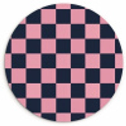 Traditioneel - Patroon - Blauw - Roze Wandcirkel kunststof plaat 5mm dik klein 188 -3d