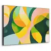 Abstract - Geel - Roze - Groen Textielframe zwart klein -3d