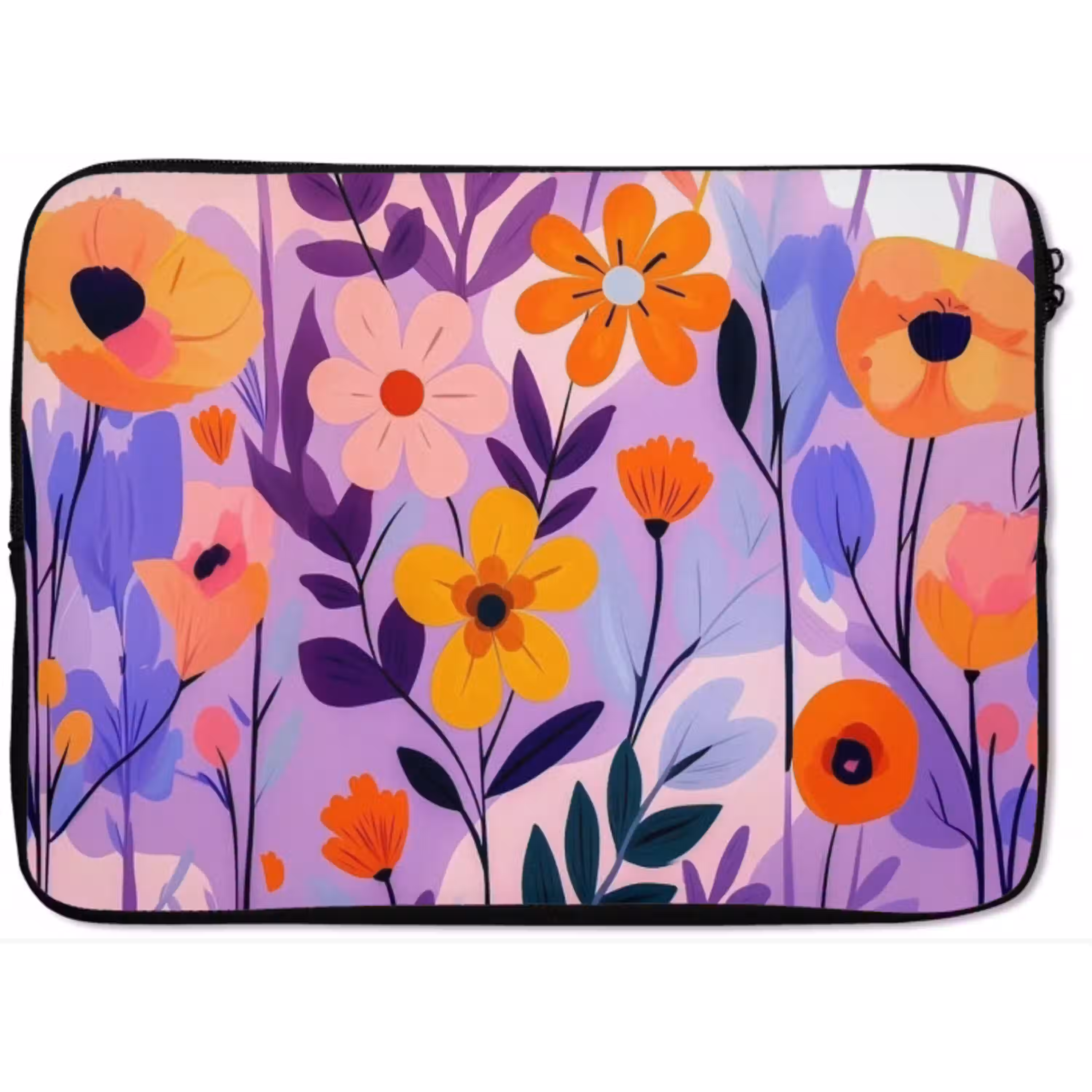 Bloemen - Kleurrijk - Bladeren laptophoes neopreen klein -zkaufland3dotto