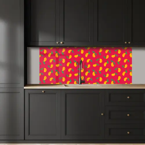 Roze - Mango - Blauwe - Streepjes keuken achterwand 2 middel 871 -sfeer1