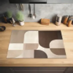 Geometrisch - Geweven structuur - Modern Inductie beschermer vinyl 3mm klein -sfeer5