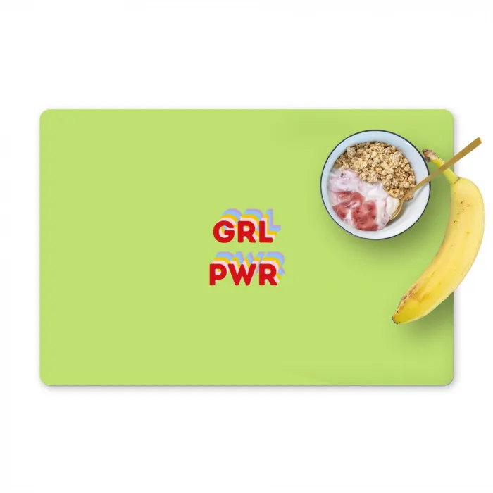 Grl pwr - Groen - Rood - 3D Placemat vinyl groot -zzzproduct_Kitchenyeah-website