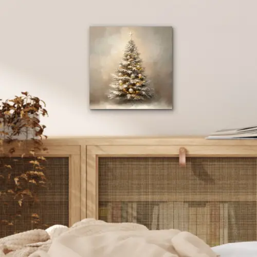 Kerst - kerstboom - Sneeuw - Art aluminium wit klein -sfeer3