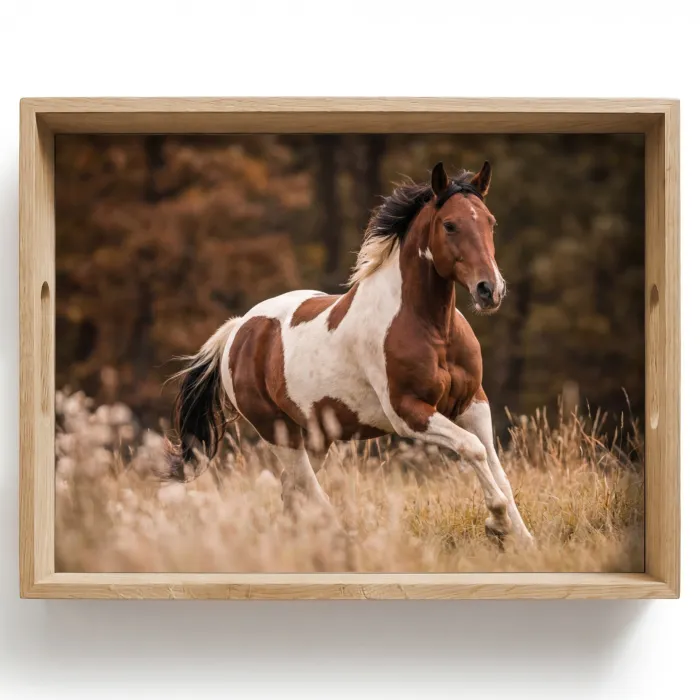 Paard - Bruin - Gras Dienblad Rechthoek middel -z3d_shopping