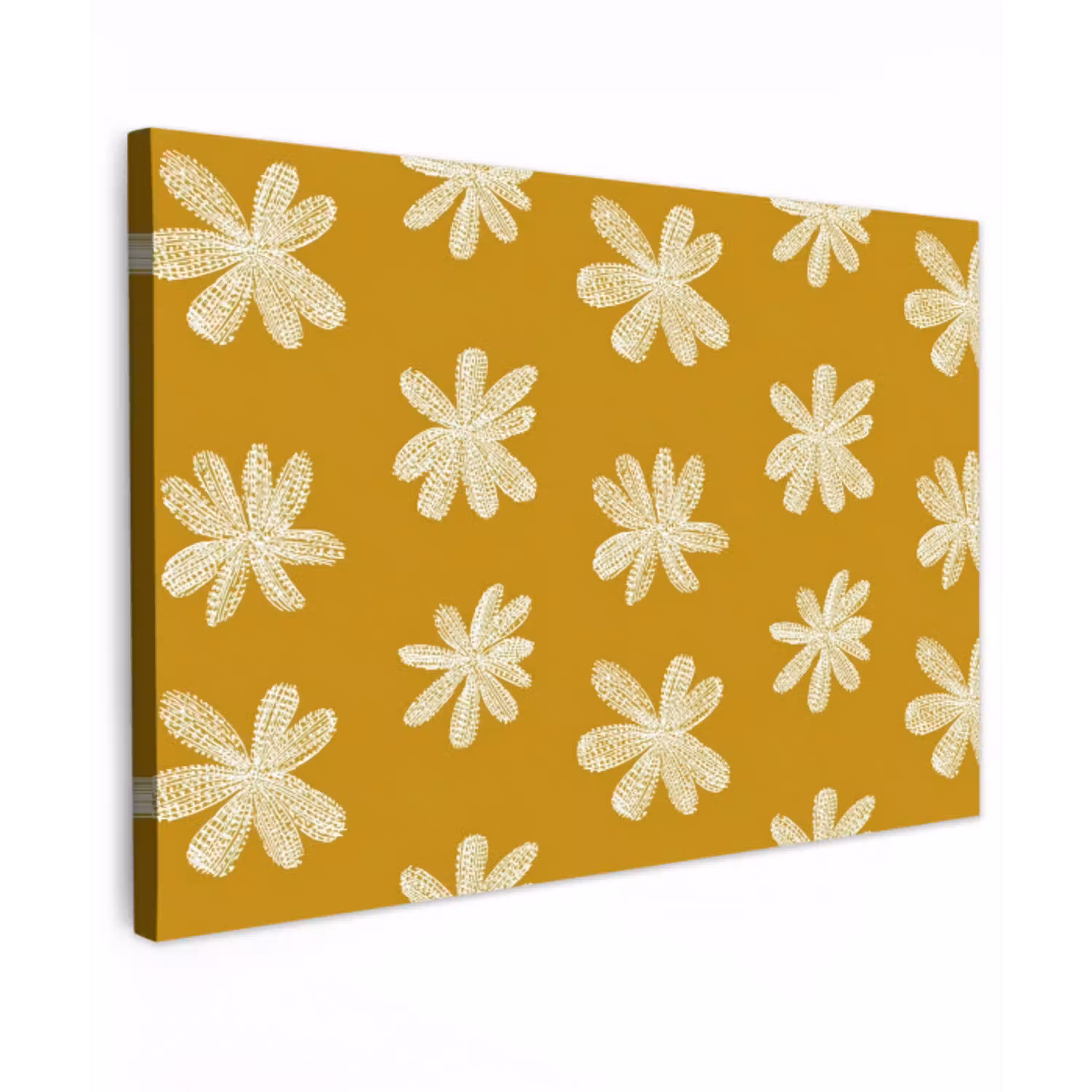 Bloem - Speels - Okergeel Tuinposter op houten frame 2 cm dik klein 845 -3d