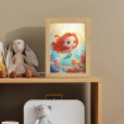 Zeemeermin - Water - Vissen - Rood Light Box met kabel klein -sfeer2_kind