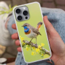 Vogel - Tak - Natuur - Kleurrijk Hoesje iPhone 16 Pro Max met koord klein -sfeer3