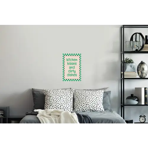 Quote - Groen - Geblokt - Keuken Muursticker klein -slaapkamer