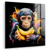 Aap - Graffiti - Kleurrijk - Bananen - Modern plexiglas 5mm klein -zzzproduct_nieuw
