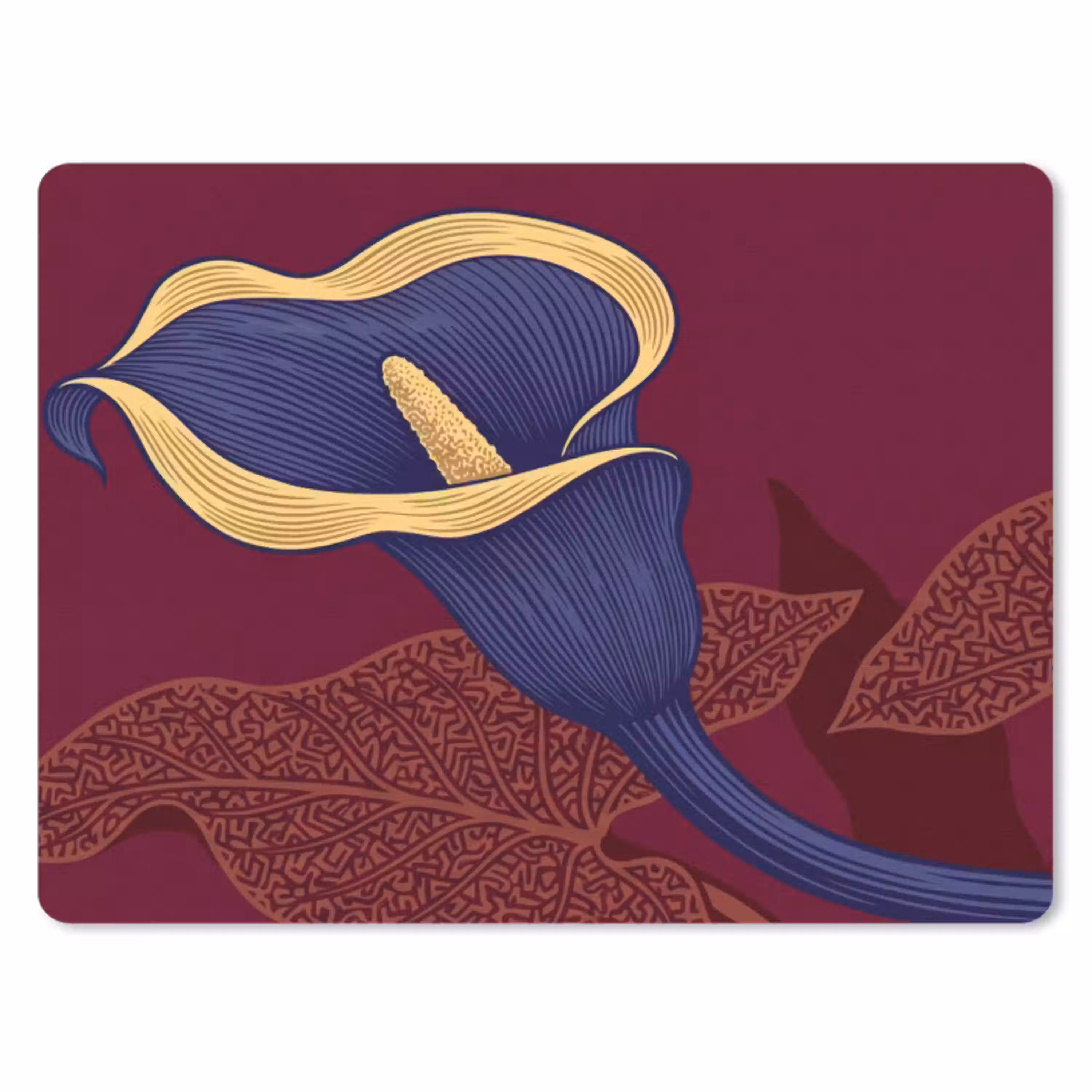 Bloemen - Modern - Paars muismat rubber klein -3d