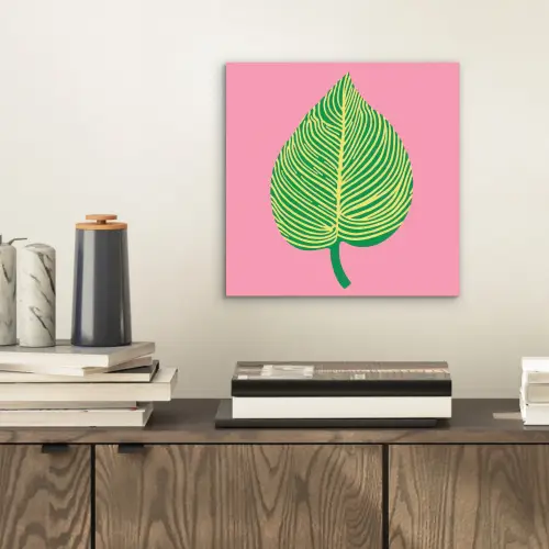 Illustratie - Blad - Minimalistisch - Groen aluminium wit klein -sfeer1