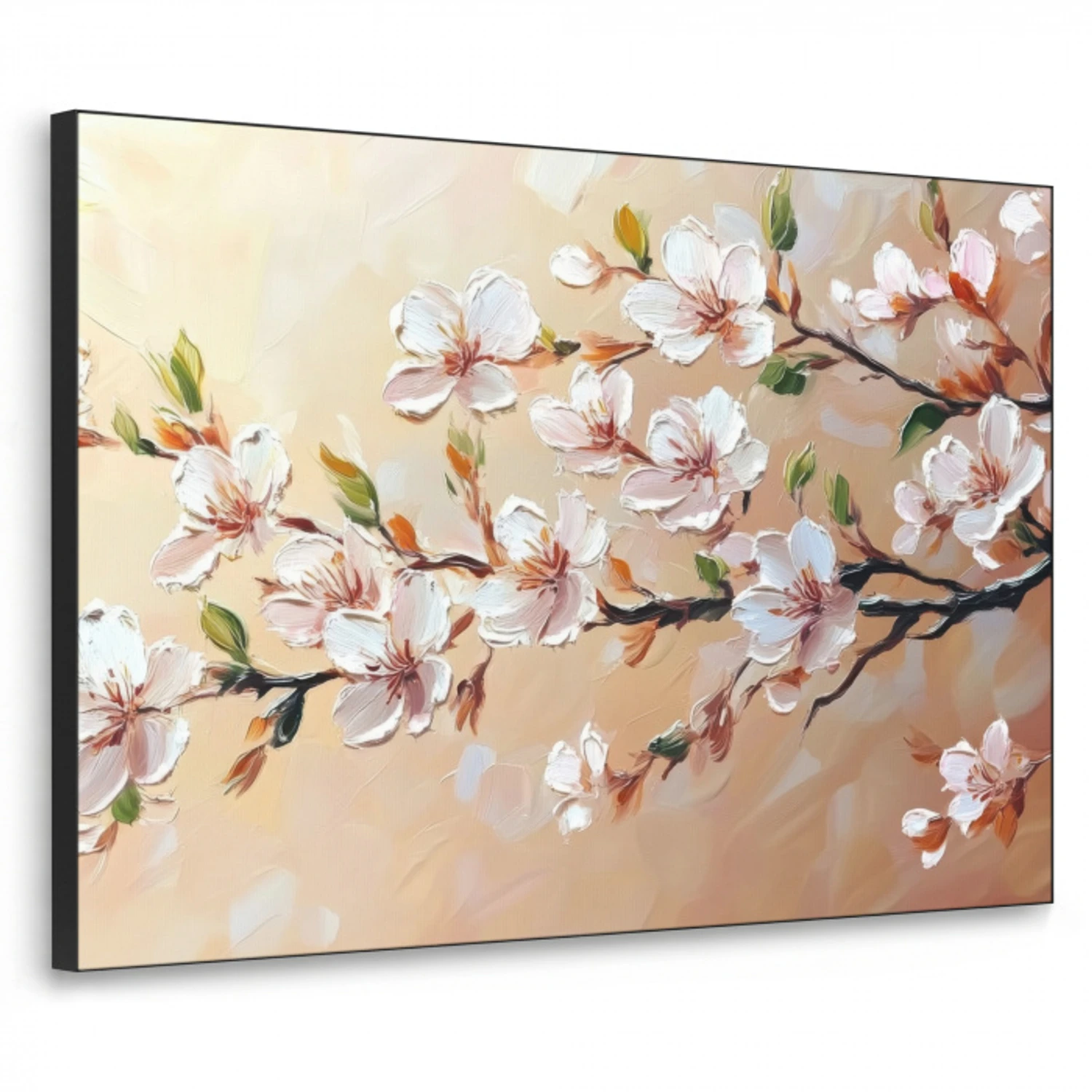 Bloesemtakken - Schilderachtig - Roze Textielframe - compleet frame klein -3d