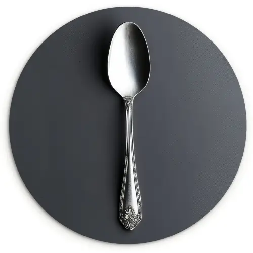 Zilver - Metaal - Lepel Wandcirkel kunststof plaat 5mm dik klein -3d