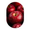 Rood - Appels - Fruit Wandcirkel Ovaal Forex klein -3d