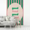 Gestreept - Quote - Ovaal - Roze fotobehang vinyl groot -woonkamer